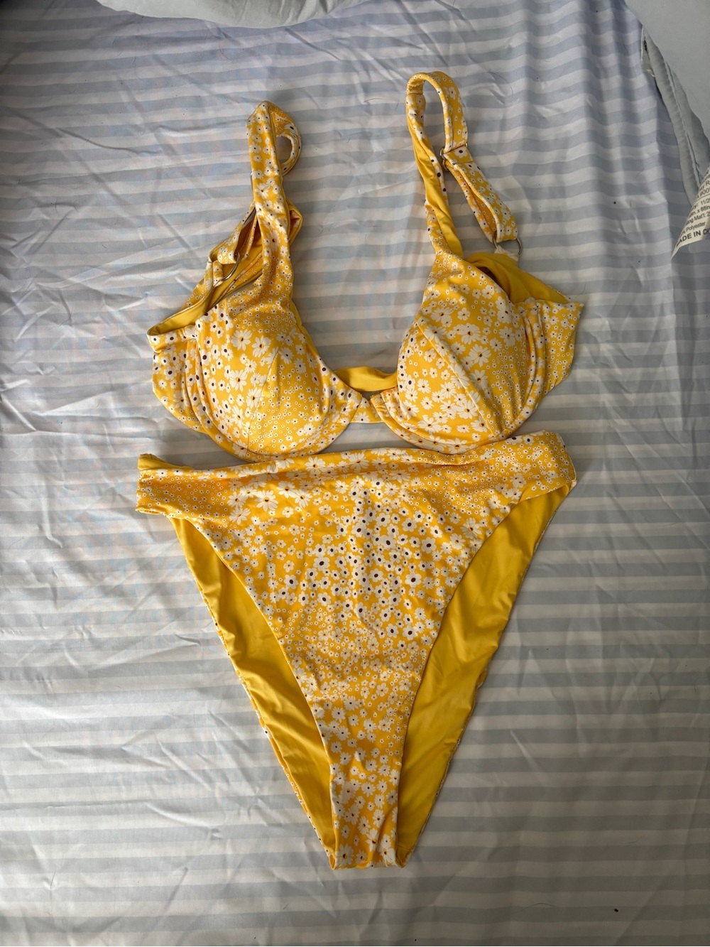 Dippin Daisys Yellow Floral Two-Piece Bikini Set
